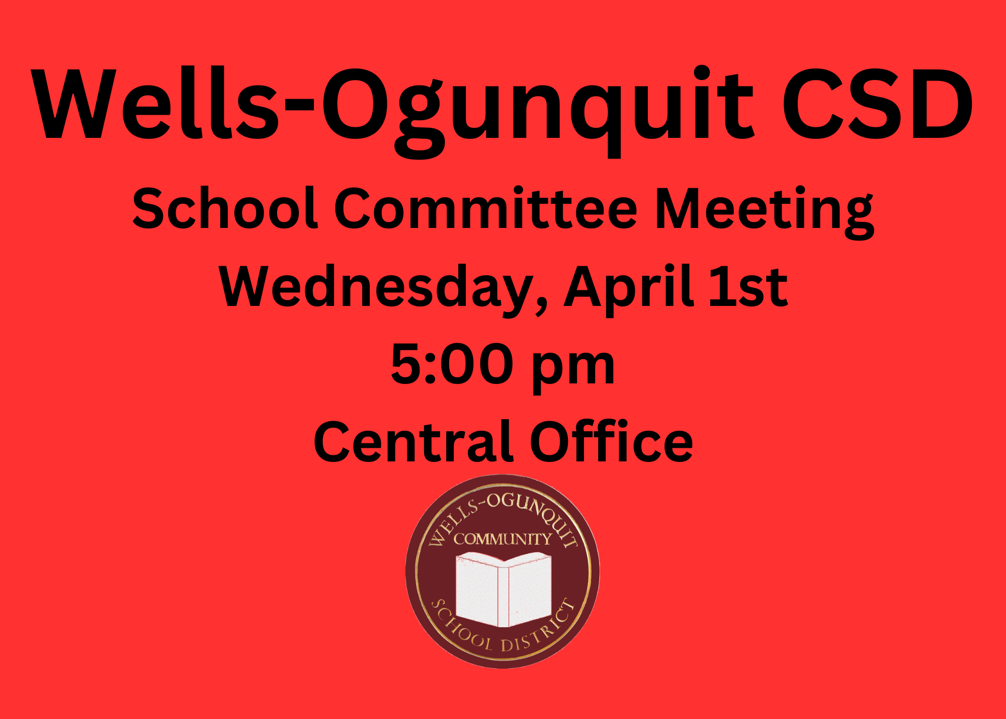 WOCSD April School Committee Meeting
